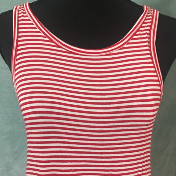 Faded Glory Red & White Striped Tank Dress Sz 8/10 - Picture 4 of 4